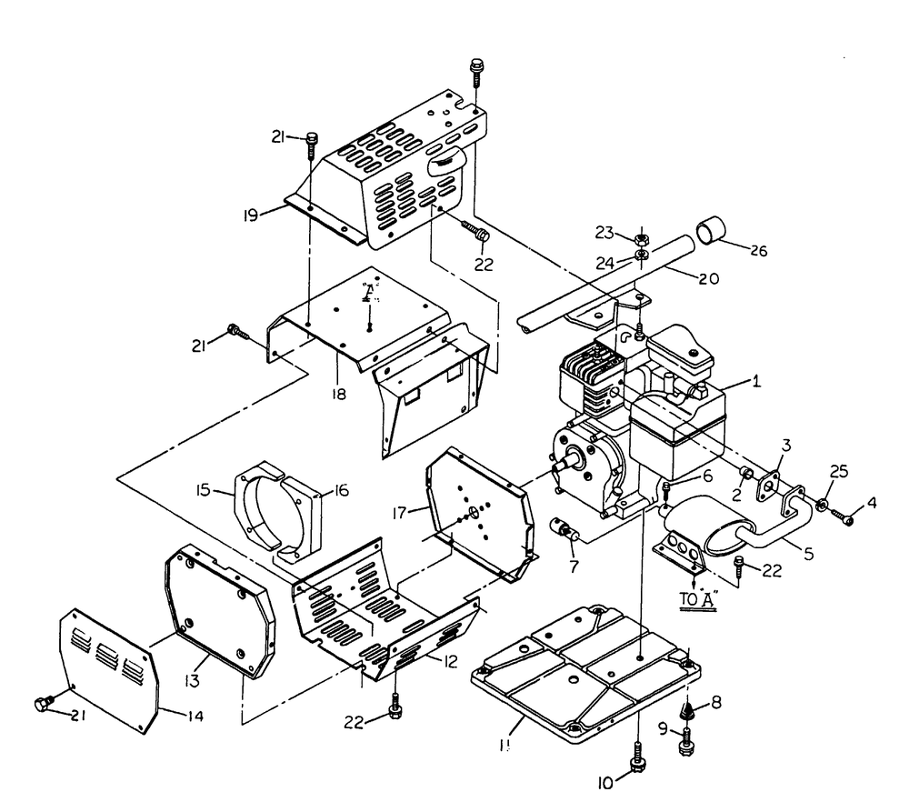 Engine Sheet Metal Dpg-2250 No. 61796 Diagram and Parts List for 8719-0-DPG2250  Briggs and Stratton Generator